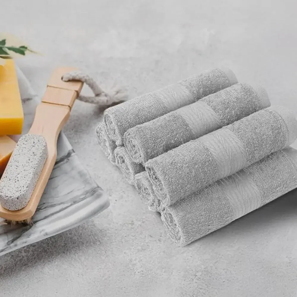 12-Pack Amazon Basics Highly Absorbent Cotton Washcloths- Gray